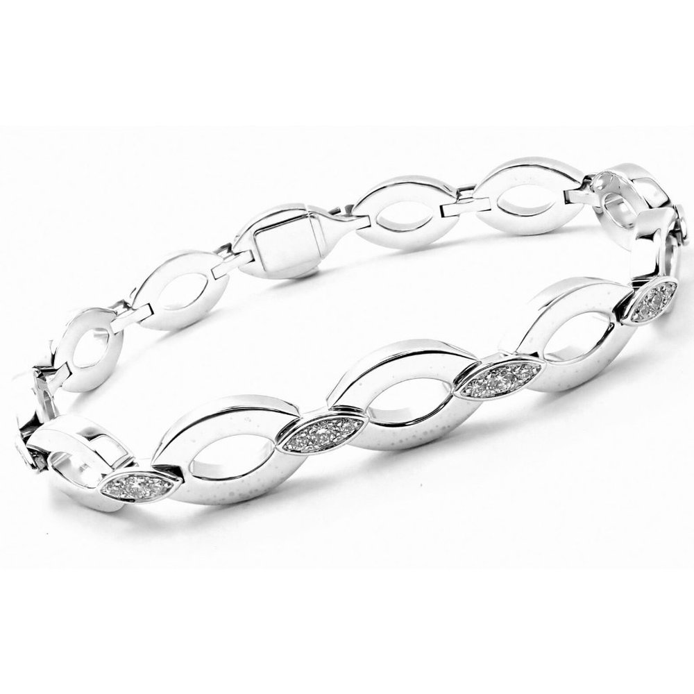 Rare! Authentic Cartier 18K White Gold Diamond Diadea Link Bracelet Certificate